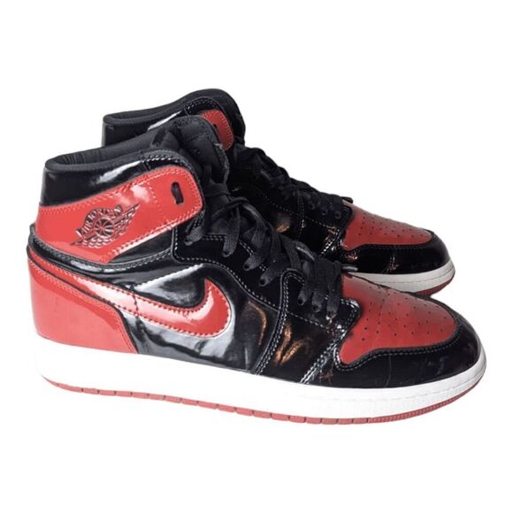 COPY NIKE Air Jordan 1 Retro High OG 'Patent Bred' Sneakers Size 12 - Picture 3 of 12